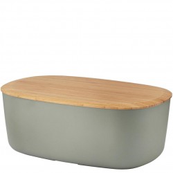 RIG-TIG by Stelton BOX-IT broodtrommel L warmgrijs met bamboehouten deksel