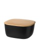 RIG-TIG by Stelton broodjestrommel BOX-IT M zwart met bamboe deksel