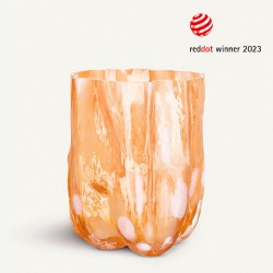 KOSTA BODA vaas CRACKLE Amber/ Flamingo H 27cm