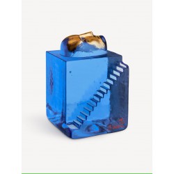 KOSTA BODA sculptuur FORTRESS MAN blauw/ goud