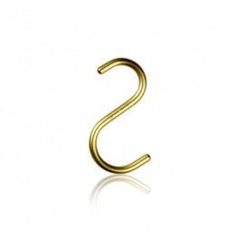 NOMESS S HOOK haken mat goud set 5 stuks H 10,5cm NOMESS S HOOK haken mat goud set 5 stuks H 10,5cm
