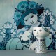BJORN WIINBLAD vaas EVA donkerblauw H 18,5cm, dia 12,5cm