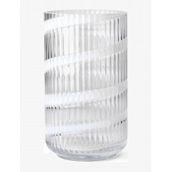 LYNGBY vaas SWIRL helder glas/ witte decoratie H 25cm