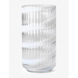 LYNGBY vaas SWIRL helder glas/ witte decoratie H 20,5cm