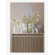 LYNGBY vaas SWIRL helder glas/ witte decoratie H 20,5cm