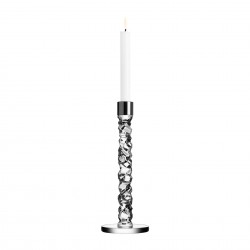 ORREFORS CRYSTAL kandelaar CARAT kristalglas/ RVS H 29,7cm