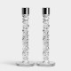 ORREFORS CRYSTAL kandelaar CARAT kristalglas/ RVS H 29,7cm