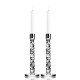 ORREFORS CRYSTAL kandelaar CARAT kristalglas/ RVS H 29,7cm