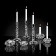 ORREFORS CRYSTAL kandelaar CARAT kristalglas/ RVS H 29,7cm