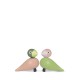 KAY BOJESEN LOVEBIRDS pink/ groen set 2 stuks H 9cm