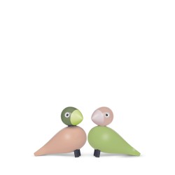 KAY BOJESEN LOVEBIRDS pink/ groen set 2 stuks H 9cm