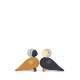 KAY BOJESEN LOVEBIRDS YOU & ME oker/ antraciet set 2 stuks H 9cm