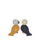 KAY BOJESEN LOVEBIRDS YOU & ME oker/ antraciet set 2 stuks H 9cm