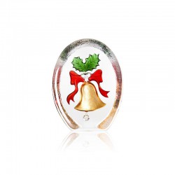 MALERAS sculptuur MERRY CHRISTMAS kerstbel met Mistletoe H 10cm