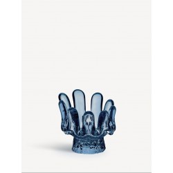 KOSTA BODA waxinelicht SUNFLOWER blauw H 9,2cm