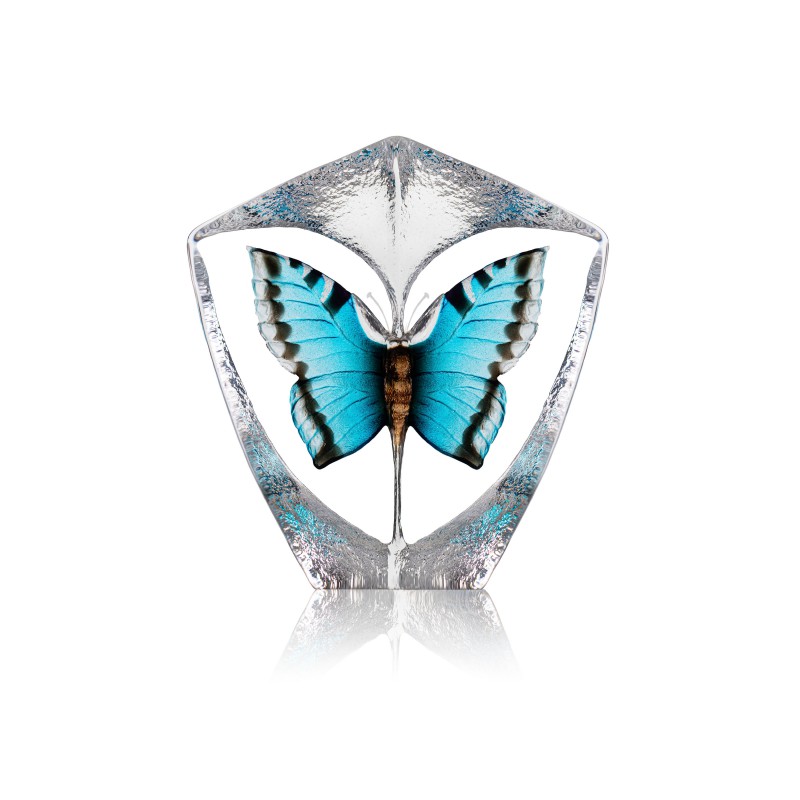 MALERAS sculptuur WILDLIFE BUTTERFLY blauw H 16,5cm