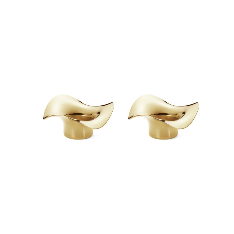 GEORG JENSEN waxinelichten COBRA goudkleur set 2 stuks