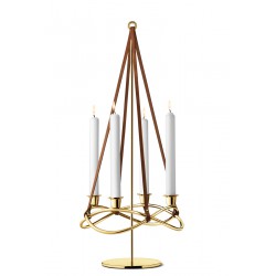 GEORG JENSEN SEASON EXTENSION set goudkleur/ leer