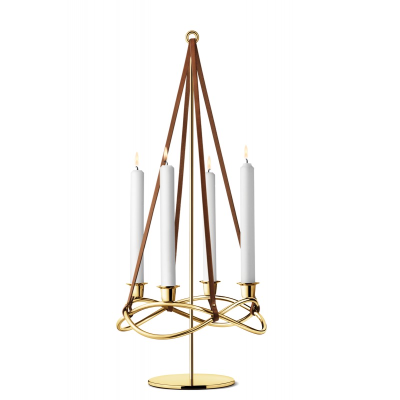 GEORG JENSEN SEASON EXTENSION set goudkleur/ leer