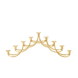GEORG JENSEN kandelaar HARMONY MENORAH goudkleur H 14,2 cm