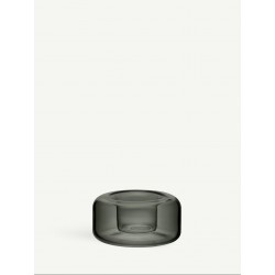 KOSTA BODA waxinelicht HAPPY grijs glas dia 9,5cm