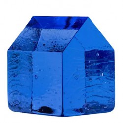 KOSTA BODA HOUSE blauw glas H 14,5cm