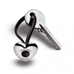 GEORG JENSEN sleutelring HEART RVS / zwart