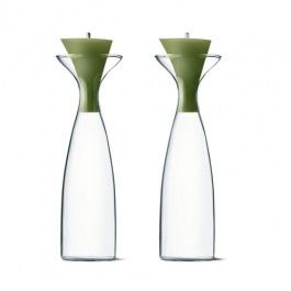GEORG JENSEN olie en azijn set ALFREDO 2 stuks glas met stop