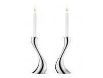 GEORG JENSEN kandelaars COBRA set 2 stuks RVS medium