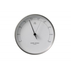 GEORG JENSEN barometer HENNING KOPPEL RVS/ witte plaat dia 10 cm