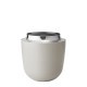 STELTON vaas CONCAVE beige/ RVS medium H 16,5 cm