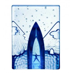 KOSTA BODA sculptuur BLUES FOUR ELEMENTS H 15cm