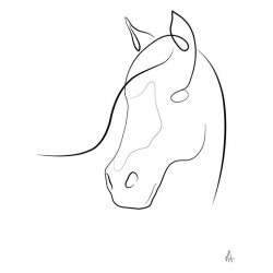 METTE HANDBERG ONE LINE Art Print HORSE A3