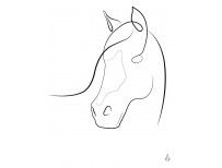 METTE HANDBERG ONE LINE Art Print HORSE A3