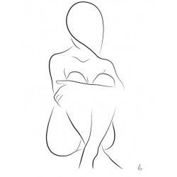 METTE HANDBERG ONE LINE Art Print SITTING SILHOUETTE A3