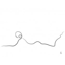 METTE HANDBERG ONE LINE Art Print LYING SILHOUETTE A3