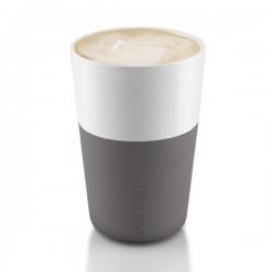 EVA SOLO Cafe Latte koffiekoppen wit/grijs set 2 stuks