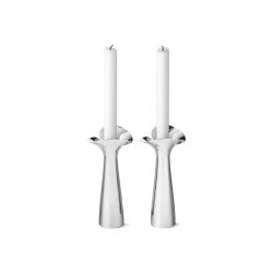 GEORG JENSEN kandelaren BLOOM BOTANICA RVS set 2 stuks