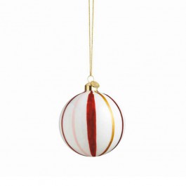 HOLMEGAARD CHRISTMAS kerstbal rode strepen dia 8cm HOLMEGAARD CHRISTMAS kerstbal rode strepen dia 8cm
