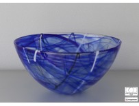 KOSTA BODA schaal CONTRAST blauw groot