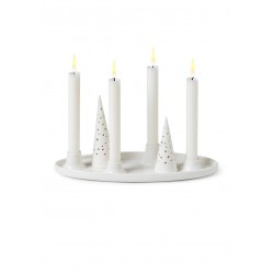 KAHLER NOBILI adventkandelaar wit Bone China ovaal