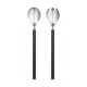 GEORG JENSEN saladebestek BERNADOTTE RVS + gerookt eiken set 2 dlg