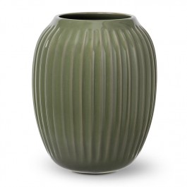 KAHLER vaas HAMMERSHOI donker groen H 20cm