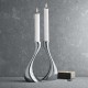 GEORG JENSEN kandelaars COBRA set 2 stuks RVS groot