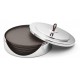 GEORG JENSEN onderzetters MANHATTAN donkerbruin leer 4 stuks