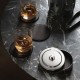 GEORG JENSEN onderzetters MANHATTAN donkerbruin leer 4 stuks